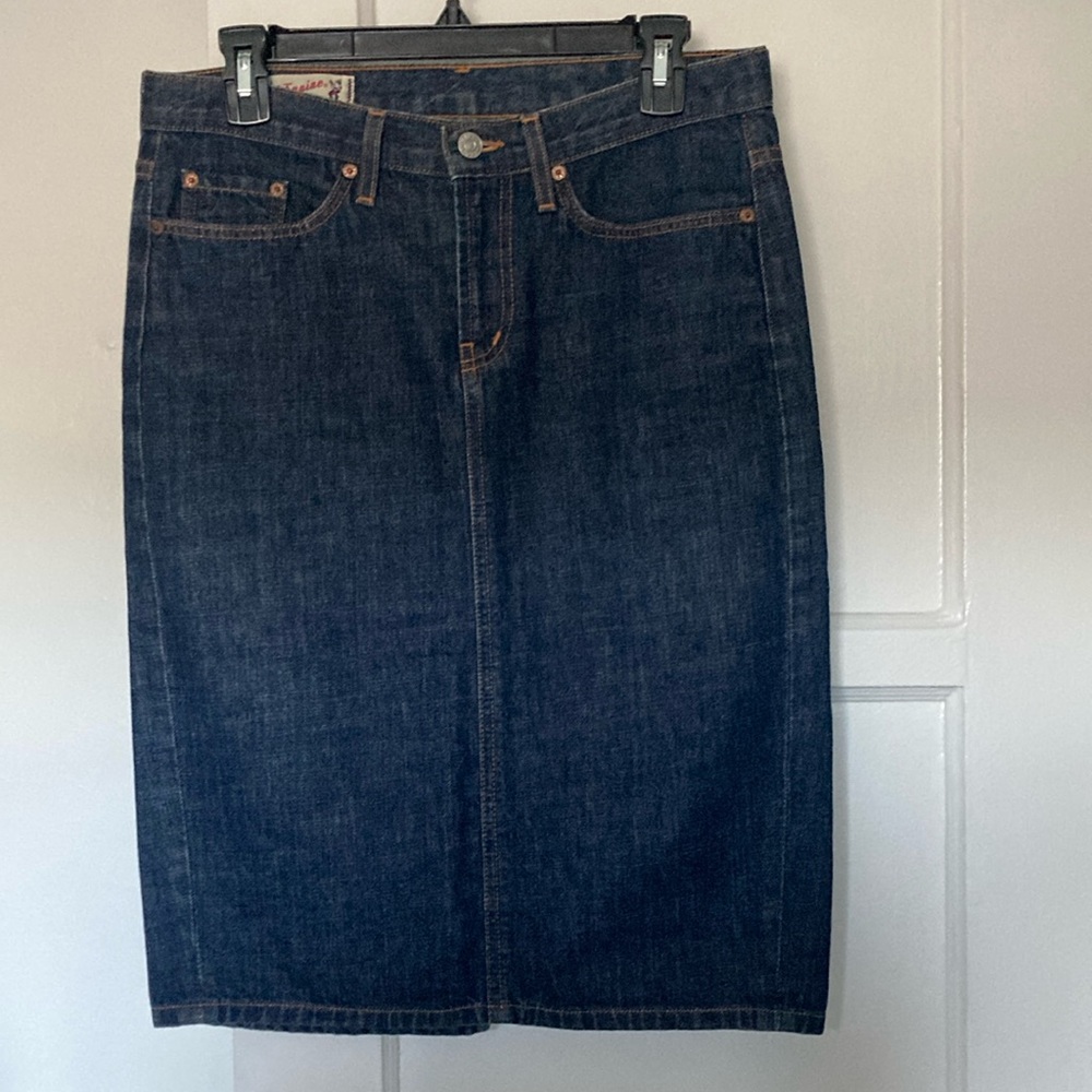Red Engine Jean Skirt Women Size 28 Blue Denim